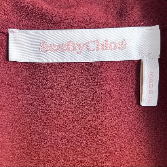 See by Chloe dress Medium minimalist rust secretary monochrome coquette office - Picture 12 of 14